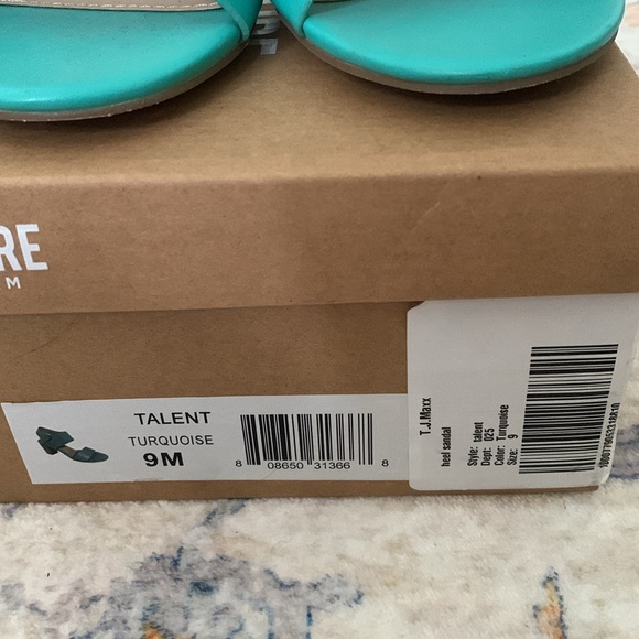 Vegan cushionaire memory foam turquoise sandals - Picture 5 of 8